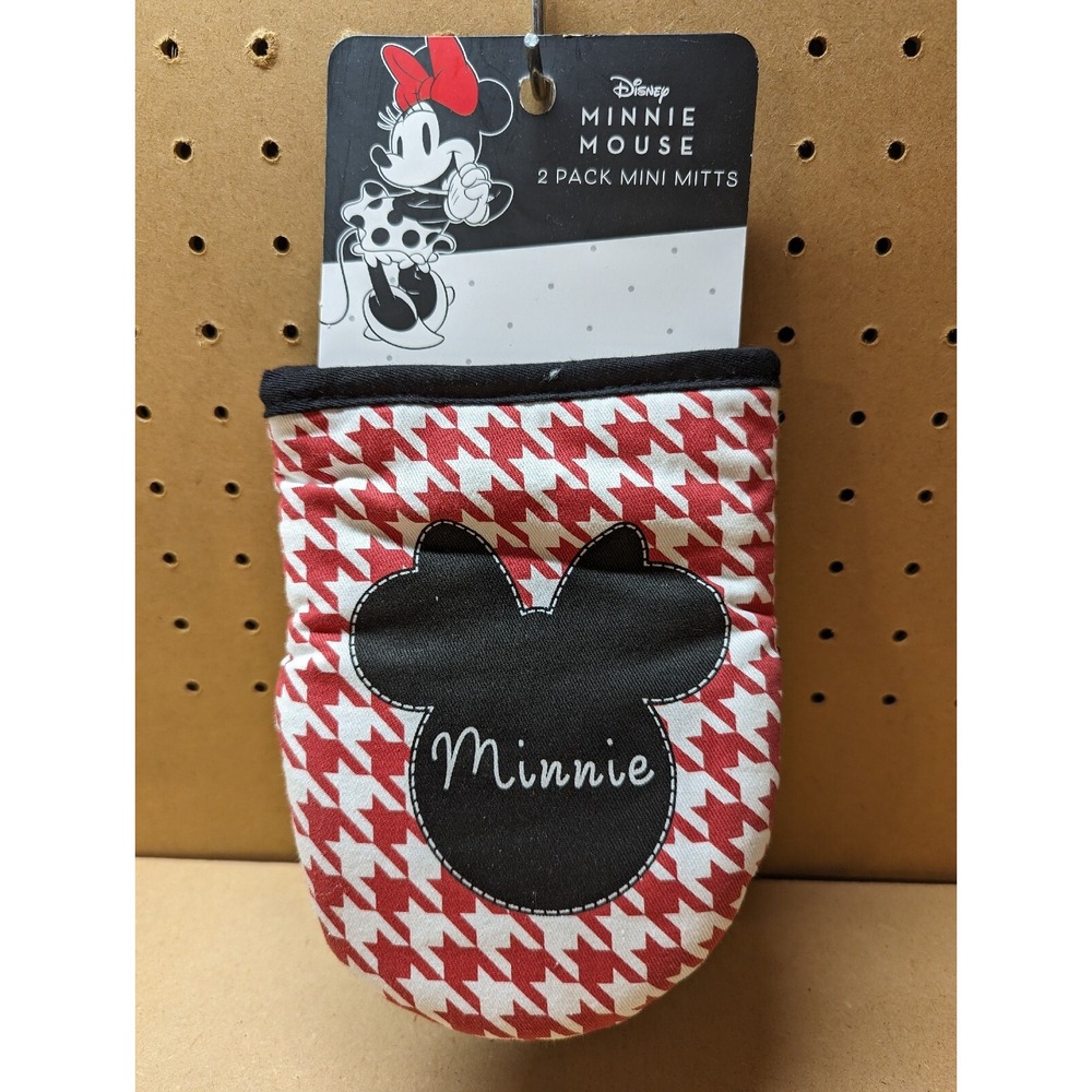 Disney MINNIE MOUSE 2-Pack Oversized Mini Oven Mitts Pot Holder Cooking New